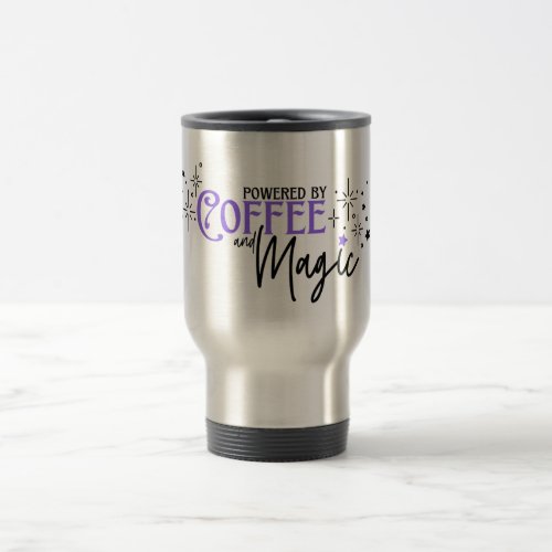 Large Silver Illustrated Coffee  Magic Travel Mug