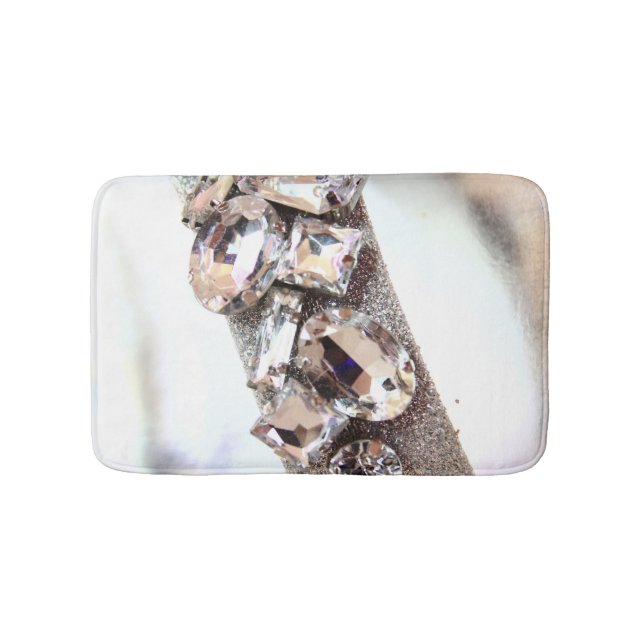 Large Silver Rhinestones Bathroom Mat (Front)