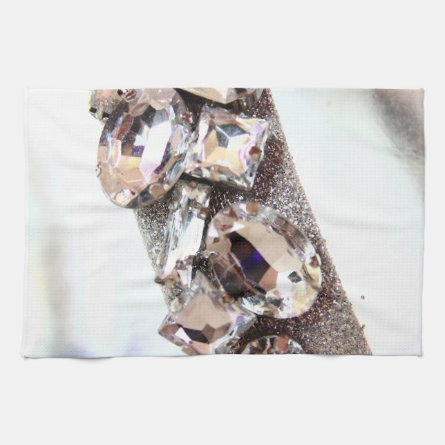 Large Silver Rhinestones Towel (Horizontal)