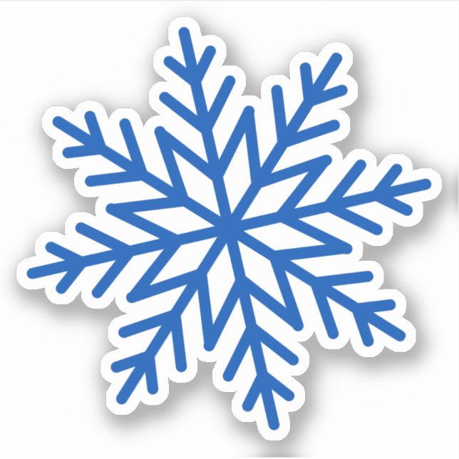 Large Single Blue Snowflake  Sticker (Front)