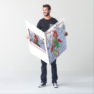 Large Size Chicken Christmas Greeting Card! Card