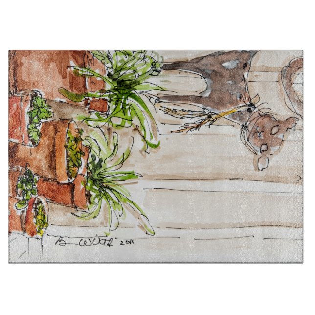 Large Size Decorative Glass Cutting Board (Front)