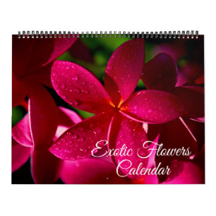 Large Size Exotic Flowers Calendar