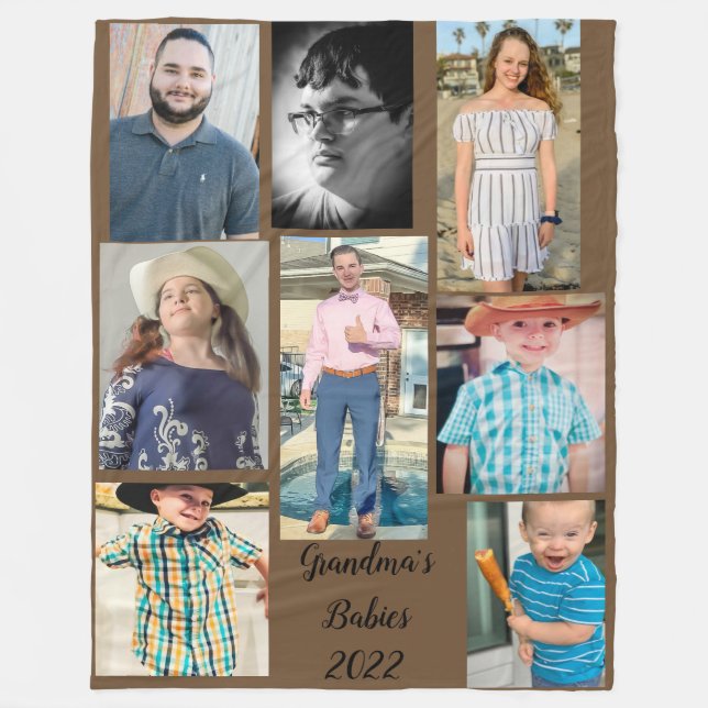Large Size Fleece Blanket, add your own photos (Front)