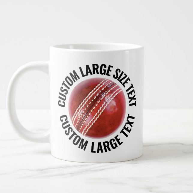Large Size Personalized Text Giant Cricket Mug (Left)