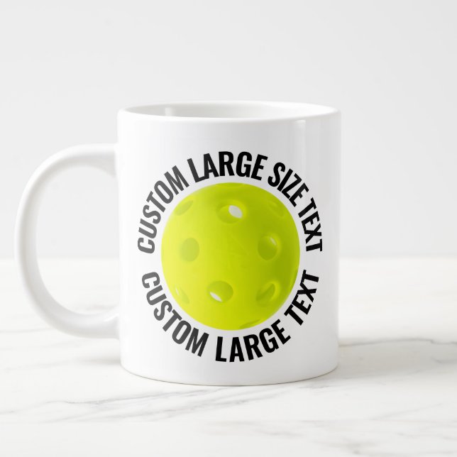 Large Size Personalized Text Pickleball Custom Giant Coffee Mug (Left)