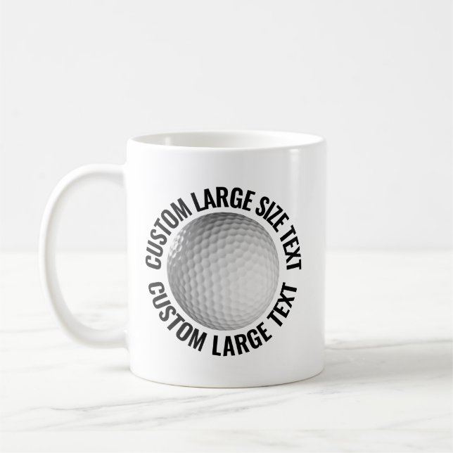 Large Size Text 11oz Personalized Golf Mug (Left)