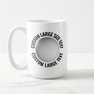 Large Size Text 15oz Personalized Golf Mug