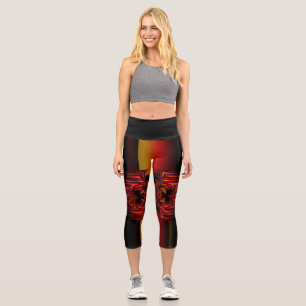 Large Small Stripes With Bow Capri Leggings
