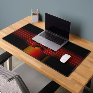 Large Small Stripes With Bow Desk Mat