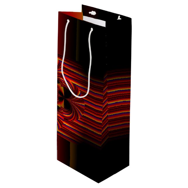 Large Small Stripes With Bow Wine Gift Bag (Front Angled)