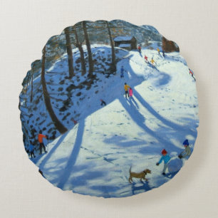 Large Snowball Zermatt Round Pillow