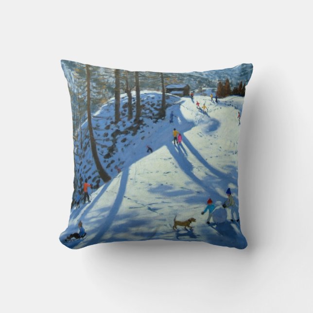Large Snowball Zermatt Throw Pillow (Front)