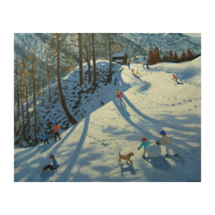 Large Snowball Zermatt Wood Wall Decor