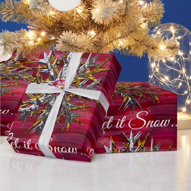 Large Snowflake Over Paris 2 Specialized  Wrapping Paper (Holidays)