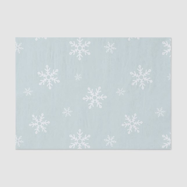 Large Snowflakes on Icy Blue Tissue Paper (Front)