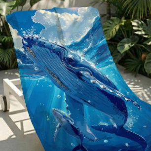 Large & Soft Colorful Humpback Whale Beach Towel