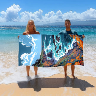 Large & Soft Colorful Sonoma Coast Beach Towel