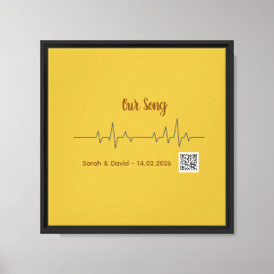Large Soundwave Song Art Canvas-Interactive Weddin Canvas Print