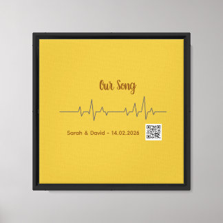 Large Soundwave Song Art Canvas-Interactive Weddin Canvas Print