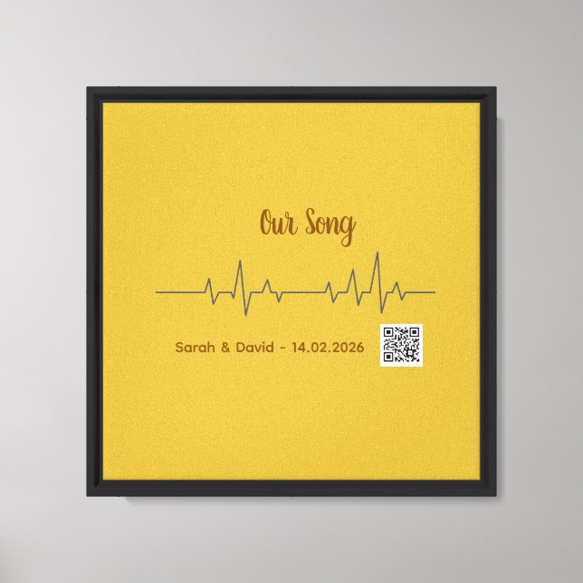 Large Soundwave Song Art Canvas-Interactive Weddin Canvas Print (Front)