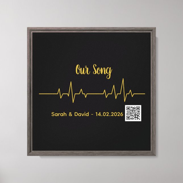 Large Soundwave Song Art Canvas-Interactive Weddin Canvas Print (Front)