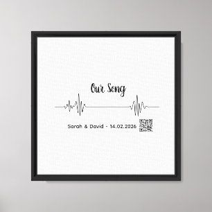 Large Soundwave Song Art Canvas-Interactive Weddin Canvas Print