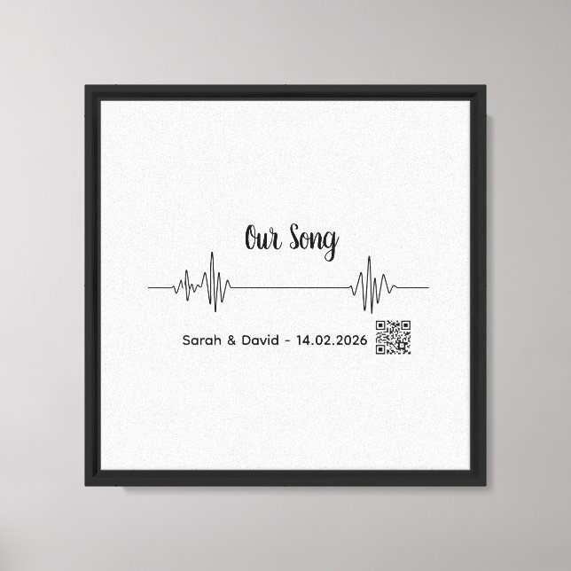 Large Soundwave Song Art Canvas-Interactive Weddin Canvas Print (Front)