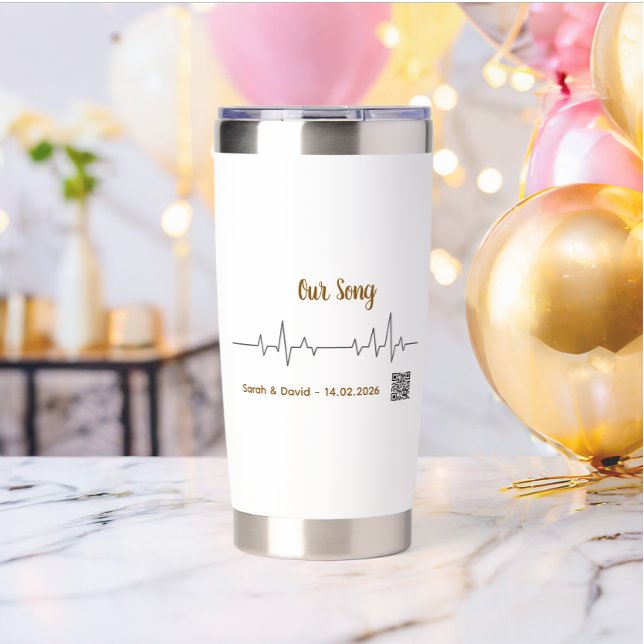 Large Soundwave Song Art Canvas-Interactive Weddin Insulated Tumbler (Creator Uploaded)