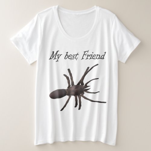 Large spider and inscription my best friend plus size T_Shirt