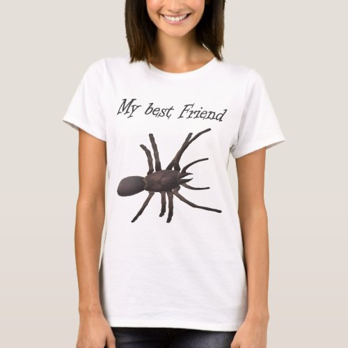 Large spider and inscription my best friend T_Shirt