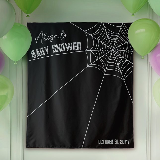 Large Spider Web Halloween Baby Shower Backdrop (Creator Uploaded)