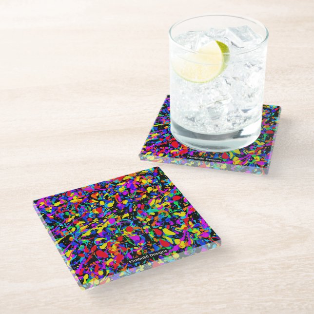 Large Splatter - Glass Coaster (Angled)