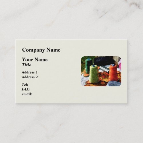 Large Spools of Thread Business Card Template
