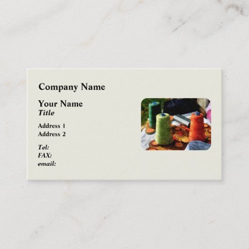 Customizable Large Spools of Thread Business Card Template