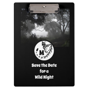 Large Spotted Genet Silhouette Monogram Photo Clipboard