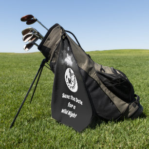 Large Spotted Genet Silhouette Monogram Photo Golf Towel