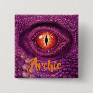 Large square Badge with monogram Dragon's Eye Button