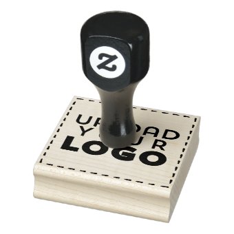 Large Square Business Logo Custom Rubber Stamp | Zazzle