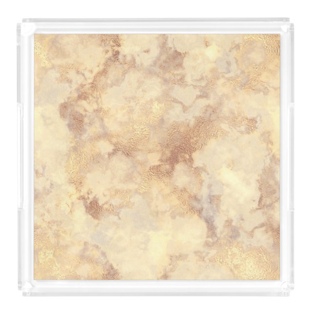 Large Square Serving Tray in Faux Marble (Front)