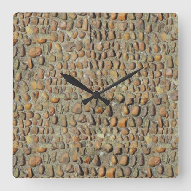 Large Square Wall Clock With Great Stone image! (Front)