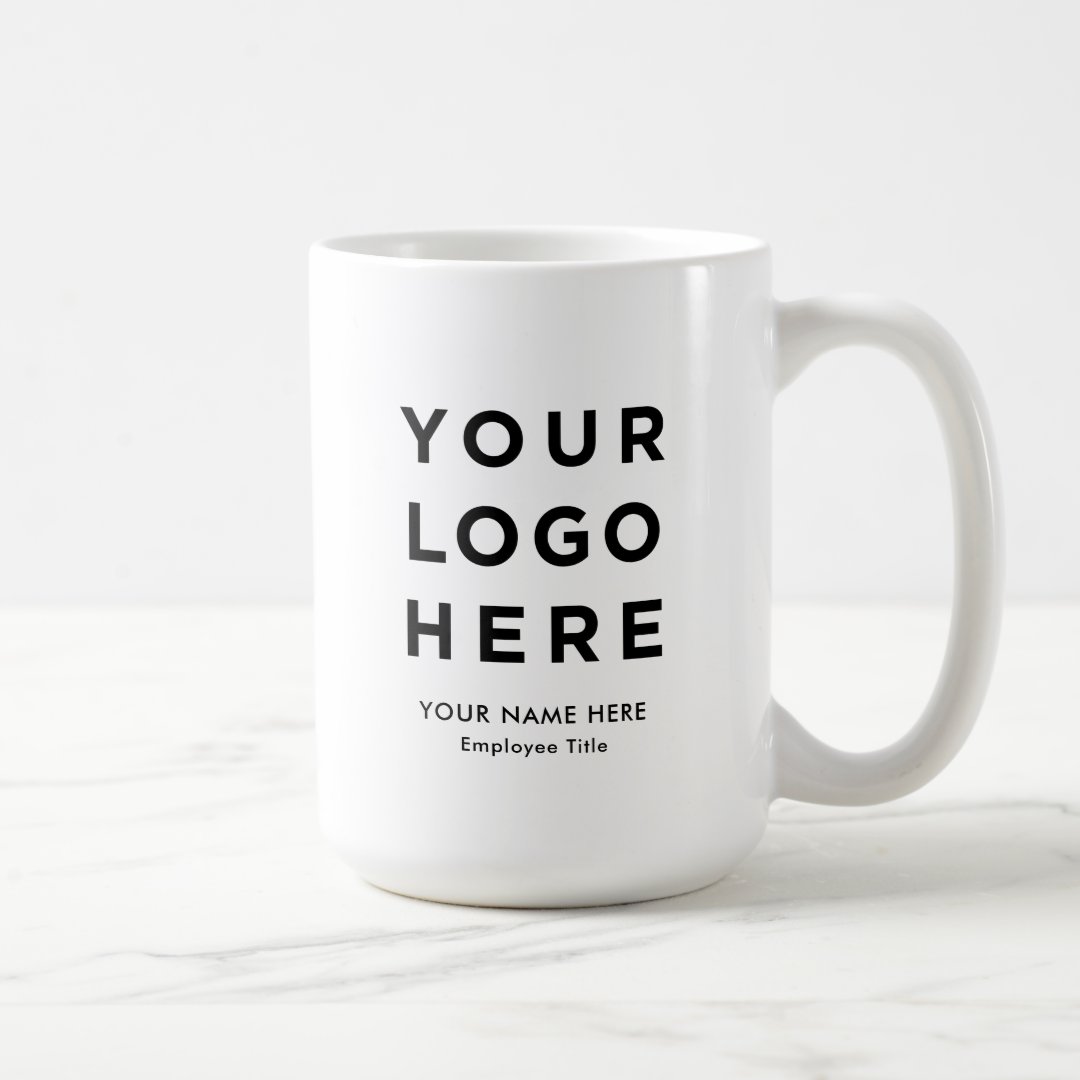 Large Staff Employee Mug Custom Name Company Logo | Zazzle