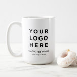 Large Staff Employee Mug Name Slogan Company Logo<br><div class="desc">Easily personalize this large 15oz Large Staff Employee Branded Mug Custom Name Company Logo Brand. Add inspiring and motivational personalized text for giving good vibes to your employee! Cut down the cost of disposable cups and give employees their own environment friendly reusable mug. Customize this mug with employee name, title,...</div>