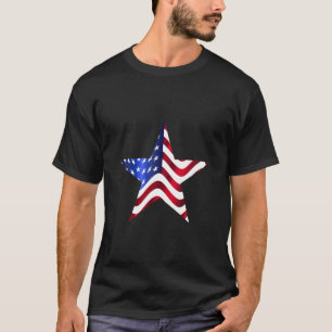 Large Star with Flag Design, 4th of July T-Shirt