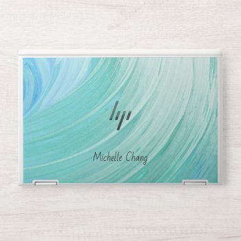 Large Sticker Blue Watercolor And Your Name Hp Laptop Skin by 4aapjes at Zazzle