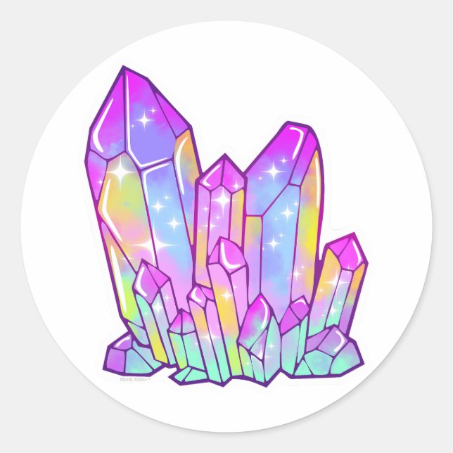 Large Sticker of Sparkling Rainbow Crystal (Front)