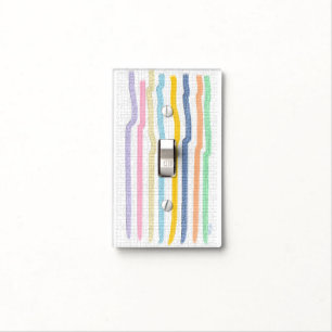 Large Striped Pastels Light Switch Cover