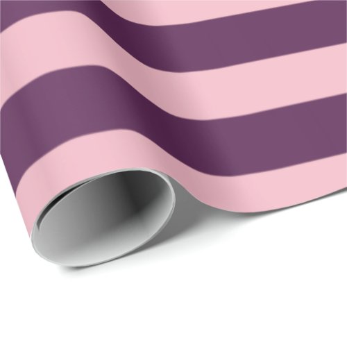 Large Stripes Lines Plum Purple Violet Pink Wrapping Paper