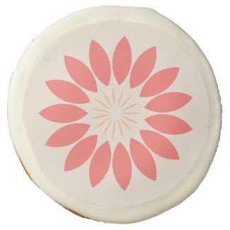 Large Stylized Coral & Peach Sunflower