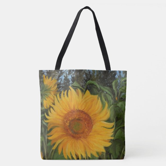 Large Sunflower Canvas Bag (Front)